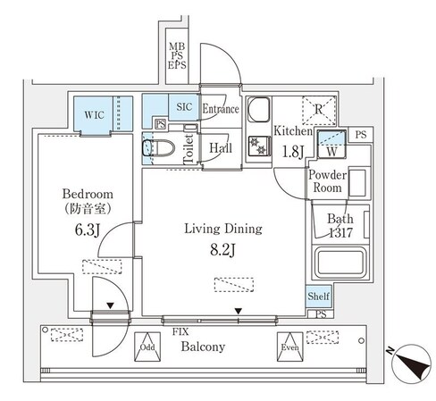 フィシオ飯田橋の物件間取画像